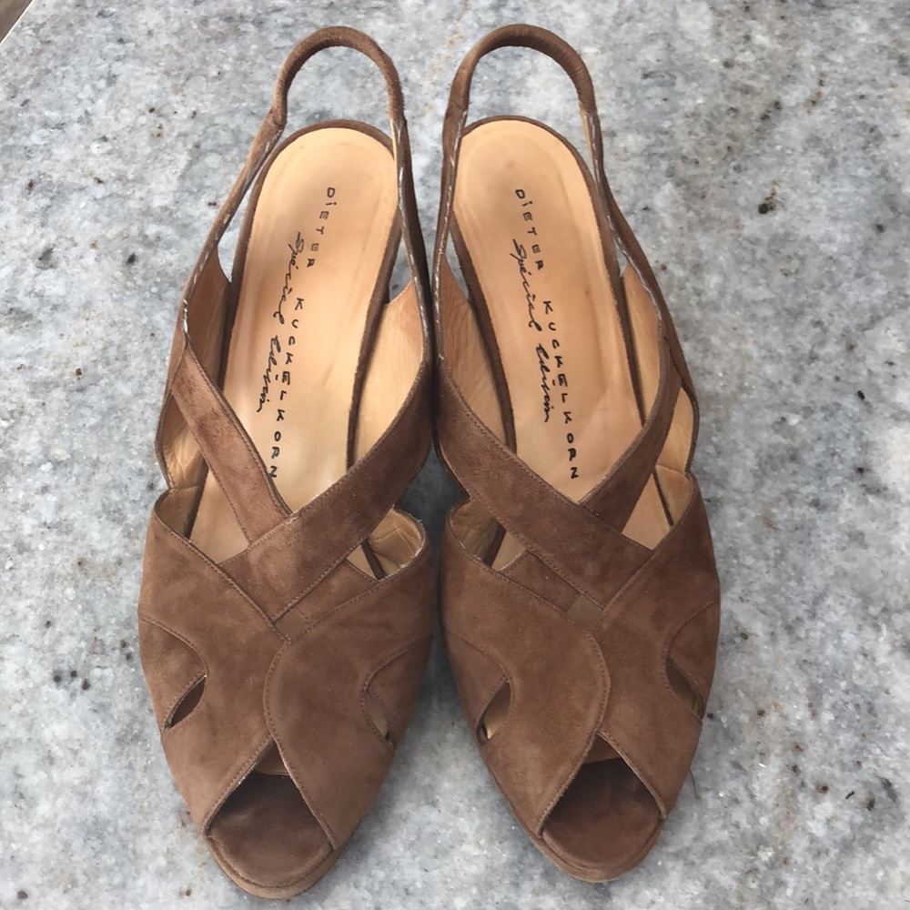 Vintage DIETER KUCKELKORN Special Edition Suede Slingback Heels - Picture 2 of 12